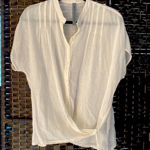 Raquel Allegra's Pleat Blouse in White
